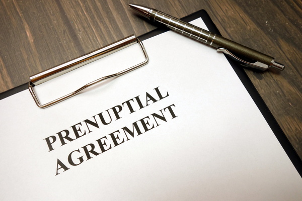 Clipboard with prenuptial agreement